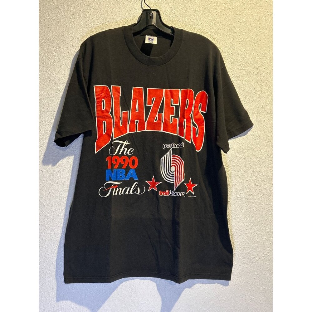 Portland Trailblazers 1990 NBA Finals Single Stitch (XL) Shirt Logo 7 Basketball
